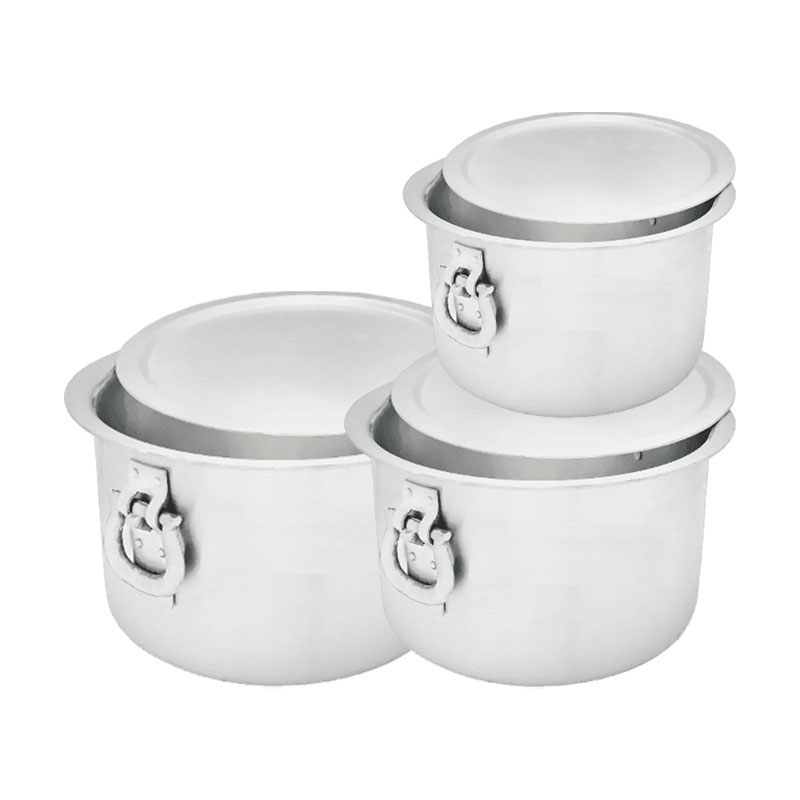Nadstar Aluminium Sufuria 3Pcs With Lid &Amp; Handle 50L 55L 65L Cookware Set Tope Cooking Pot For Commercial Use - Gauge 8 Kitchen Heavy Duty Tapela