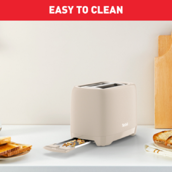 Tefal Morning 2 Slot Toaster 850W With Bun Warmer 7 Browning Levels Stop Function Plastic Body Tt2M1B27