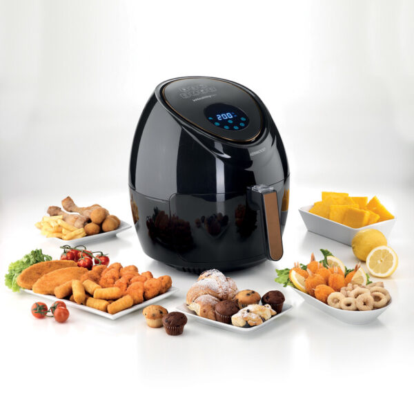 Kenwood Digital Air Fryer Xxl 5.5L 2.4Kg 1800W With Rapid Hot Air Circulation For Frying Grilling Broiling Roasting Baking And Toasting Hfp50.000Bk