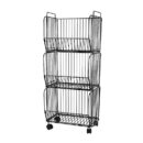 Nadstar Storage Rack Stainless Steel 3 Layers with Wheels Kitchen Standing Storage Rack HP22-029H