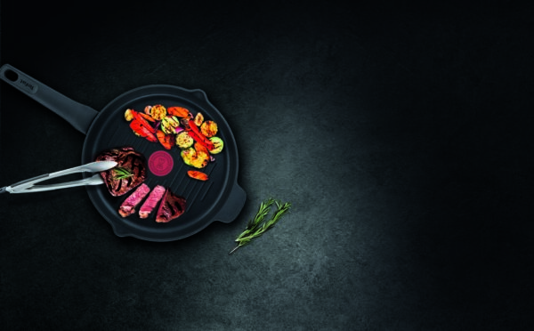 Tefal Unlimited Grill Pan 26X26Cm Titanium Non Stick Anti Scratch Safe Non Stick G6 Unlimited Round Grillpan With Pouring Edge Frying Pan Black Cast Aluminum E2294074
