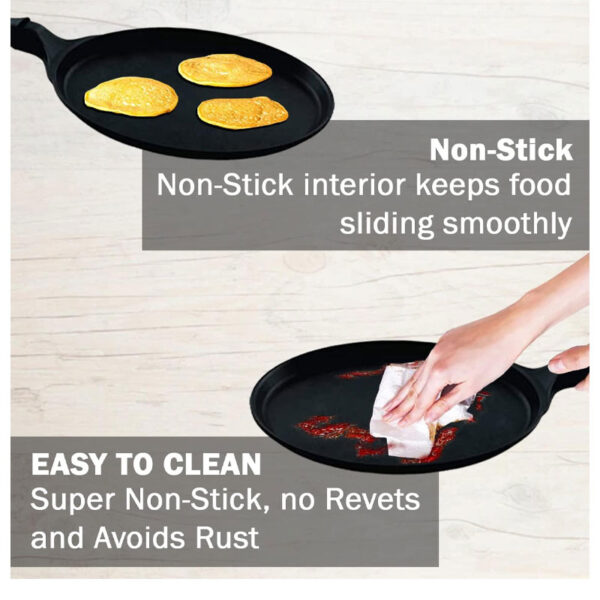 Pigeon Aluminium Non Stick Flat Tawa 280 Wonder-Cast 27Cm Non Induction Base All Stove Compatible Sap 729