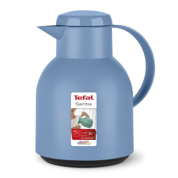 Tefal Samba Jug 1 Liter Blue Isothermal Jug Translucent Vacuum Flask Plastic-Polypropylenex (Pp) Glass Liner K3035312 F4010110