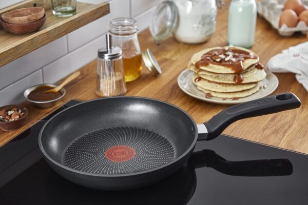 Tefal Total Induction Wokpan 28Cm Non Stick Thermo Signal Titanium Partials 100% Safe Frying Pan Black Aluminium G1521944