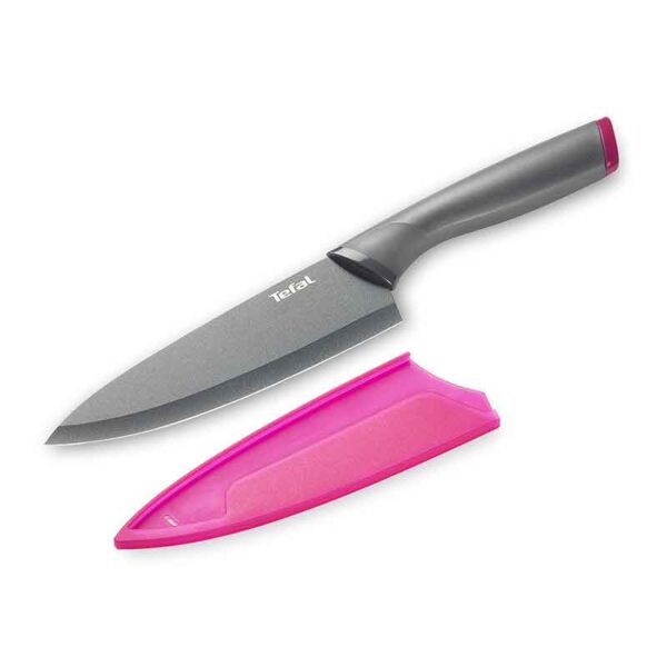 Tefal Fresh Kitchen Chef Knife With Cover 15Cm Titanium Non Stick Coating Ideal For Slicing &Amp; Chopping All Types Of Food High Performance Stainless Steel K1220304