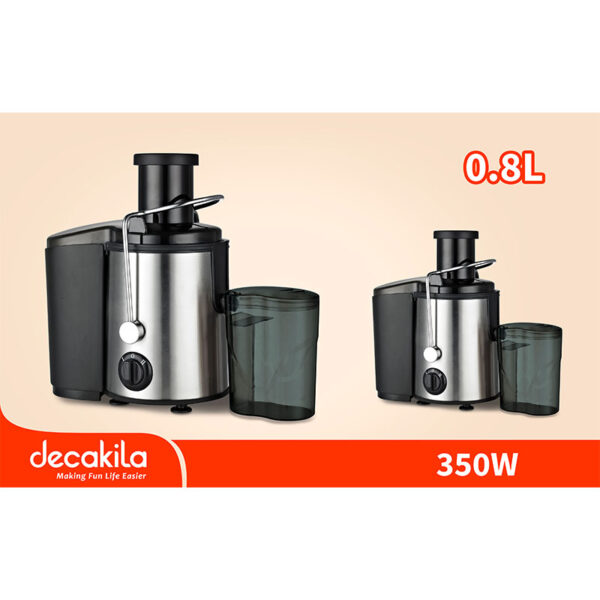 Decakila Centrifugal Juicer Machine 800W 0.8L 2 Speeds Stainless Steel Sus430 Grinding Filter Two Speed Control. Kejc010B