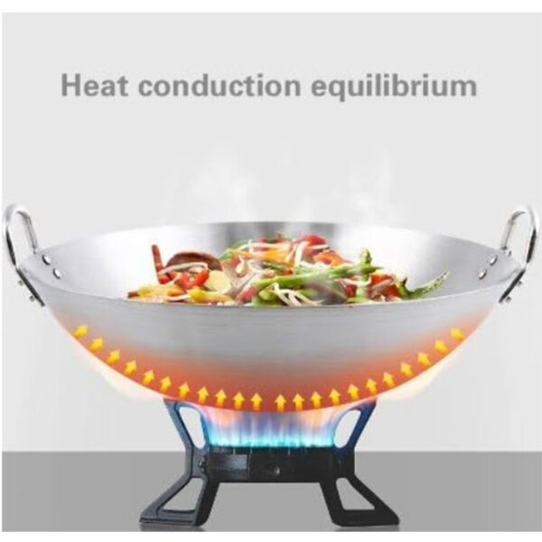 Nadstar Aluminium Karai 14&Quot; No7 Heavy Base Aluminum Kadai Deep Frying Kadai With Handle For Kitchen