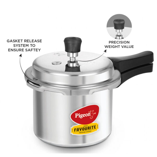 Pigeon Pressure Cooker 7.5L Deluxe Aluminium Outer Lid Gas Stove Compatible Ergonomically Designed Handle Pp7.5