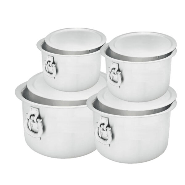Nadstar Aluminium Sufuria 4Pcs With Lid &Amp; Handle 75L 85L 100L 110L Cookware Set Tope Cooking Pot For Commercial Use - Gauge 7 Kitchen Heavy Duty Tapela