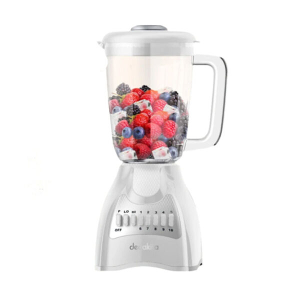 Decakila Blender 500W Capacity 1.5L Jug 2 Speed With Pulse Ss Blade Mixer 4-Bladed Stainless Steel Blade Kejb044W