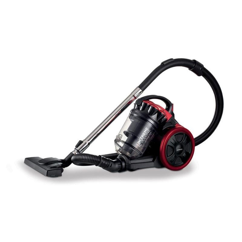 Kenwood Vacuum Cleaner 2200W Multi Cyclonic Bagless Canister Vacuum Cleaner 3.5L With 5M Cable Multi-Surface Cleanable Hepa Filter Anti Bacteria Pet Care For Home &Amp; Office Vbp80.000Rg Grey/Red
