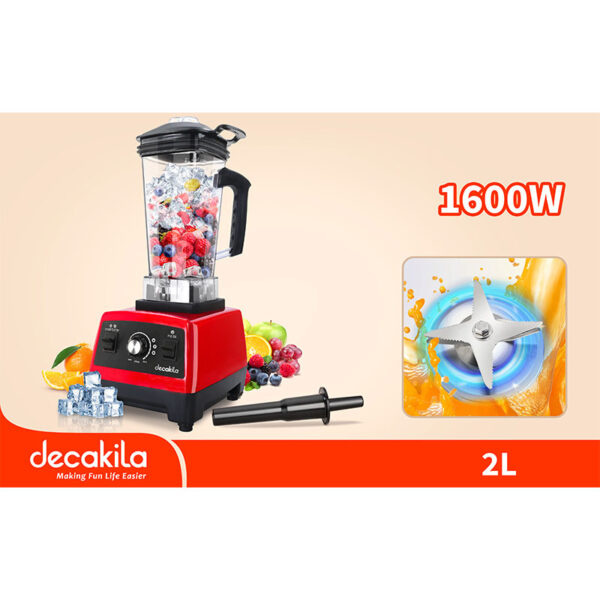 Decakila Blender 1600W Powerful &Amp; Professional 2L Unbreakable Jar Multiple Speed With Pulse Ss Blade Mixer Food Grade Material Kejb031R