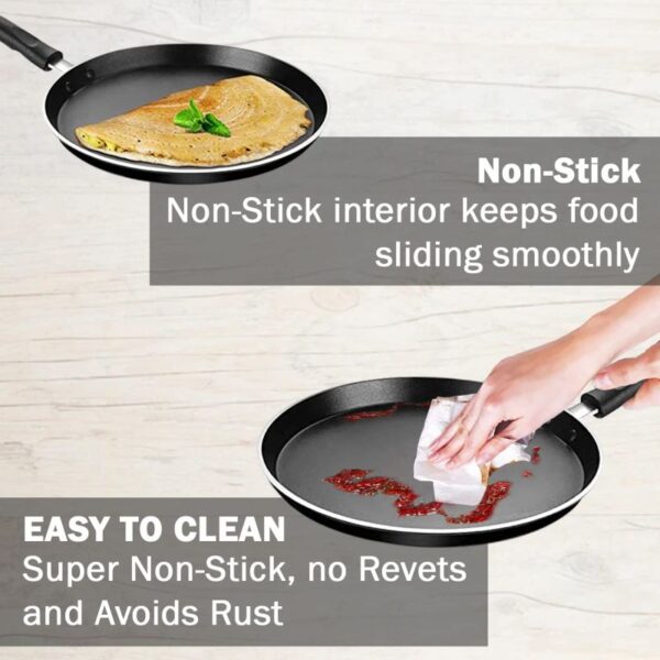 Pigeon Aluminium Non Stick Flat Tawa Forged 27Cm Non Induction Base All Stove Compatible 280 Special