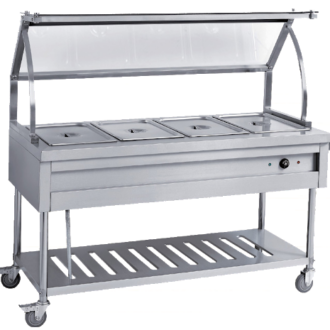 Nadstar Trolley With Glass Top 4 Pan - HBW-4G
