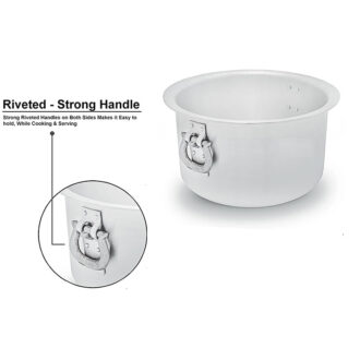 Nadstar Aluminium Sufuria 90L with Lid & Handle 11.5KG Gauge 8 Aluminium Tapela  Patila with Handles Commercial Tope No.46
