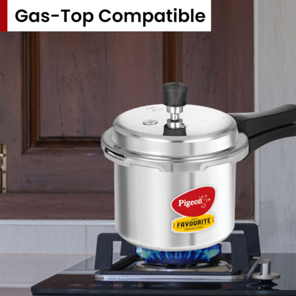 Pigeon Pressure Cooker 5L Deluxe Aluminium Outer Lid Gas Stove Compatible Ergonomically Designed Handle Pp5