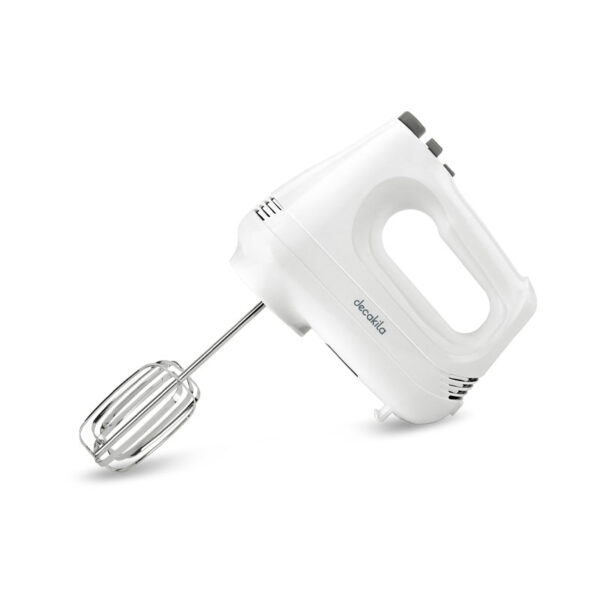 Decakila Hand Mixer 200W 6 Speed With Turbo White Steel Beaters &Amp; Hook With Speed Control Knead Or Beat &Amp; Mix Kemx001W