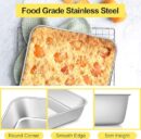Nadstar Aluminium Square Tray 9.5" Cake Moulds Rectangle Baking Tray Deep Oven Pan for Lasagna Brownie Pizza Heavy Duty Anti-Rust Easy Clean NO13