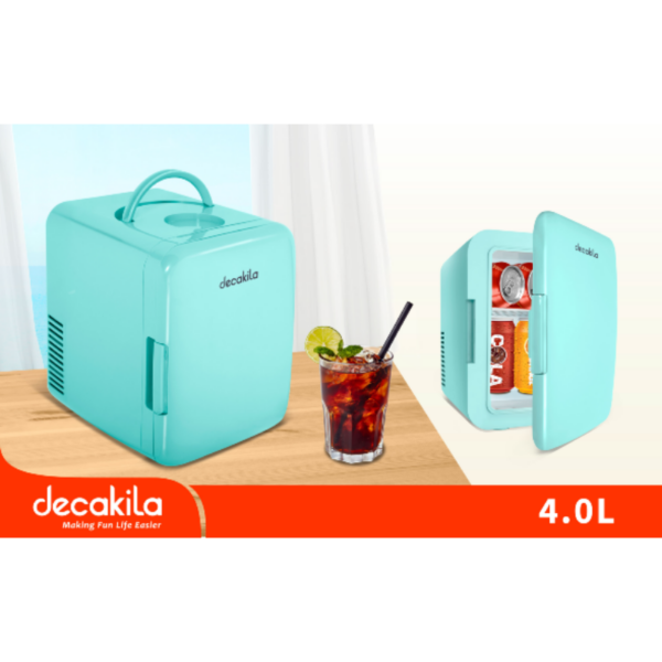 Decakila Mini Refrigerator 4L Electrothermal Cooling Ac &Amp; Dc Cooling &Amp; Heating With Knobs Kufg009L