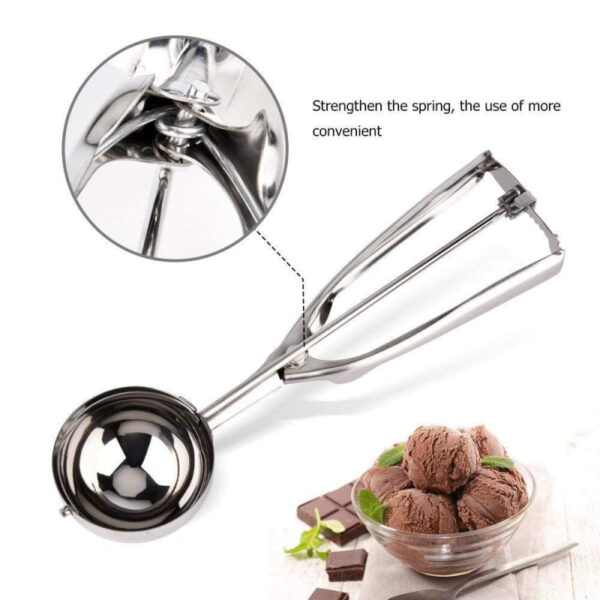 Ice Cream Scoop With Spring Mechanism Stainless Steel