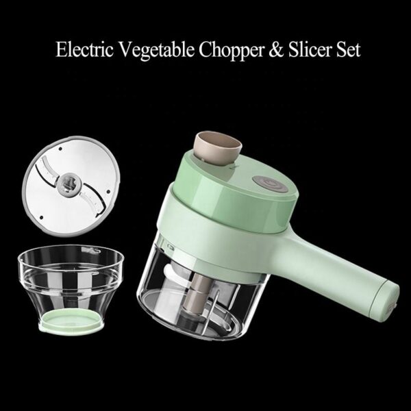 Handheld Mini Electric Food Chopper 4In1 Vegetable Cutter Chopper Food Slicer