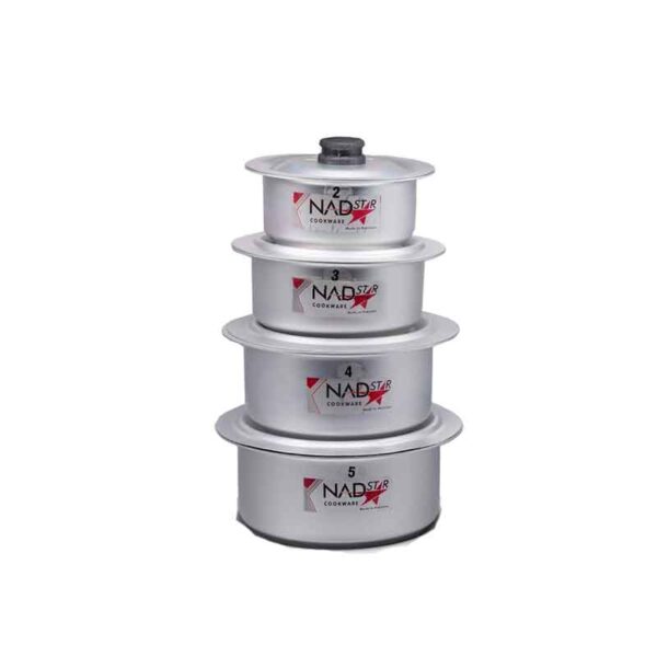 Nadstar Cookware Set 4Pcs Set With Lid Salvano Anodized Smooth Wooden Handle 2L 4L 5L 7.5L 1X4