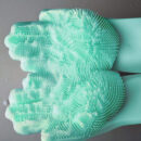 Silicone Hand Gloves Reusable Heat Resistant for Kitchen Bathroom Dishwashing Pet Grooming Car Washing 1 Pair