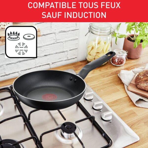 Tefal Super Cook Frypan 28Cm Non Stick Thermo Signal 100% Safe Frying Pan Black Aluminium B4590684