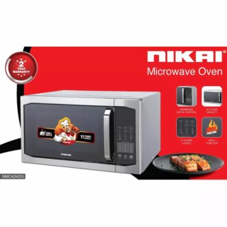 Nikai Microwave Oven 42L 1100W 11 Microwave Power Levels 7 Auto Menu with Defrost & Grill Function Membrane Digital Control Memory Function NMO424DG