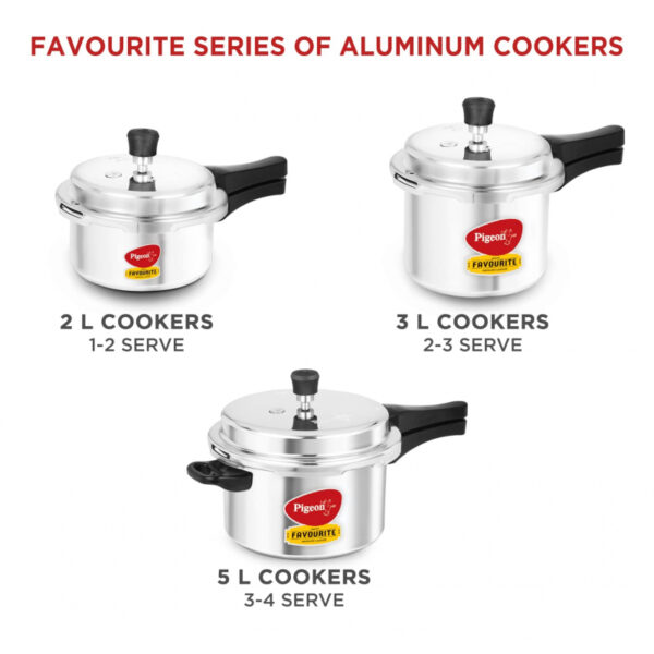 Pigeon Pressure Cooker 7.5L Deluxe Aluminium Outer Lid Gas Stove Compatible Ergonomically Designed Handle Pp7.5