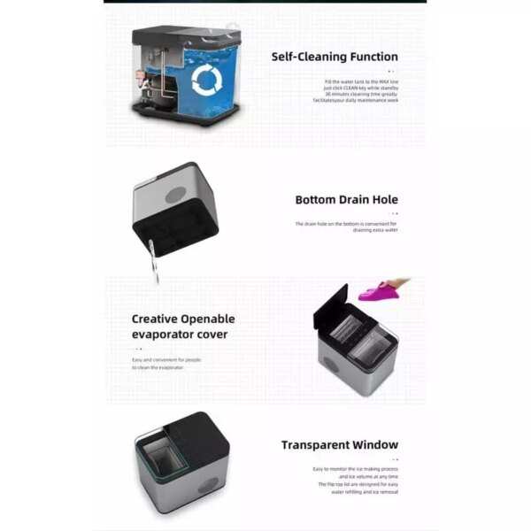 Digiwave Ice Maker 15Kg Rapid Cooling Energy Saving Quiet Operation Touch Panel Dw-Icm2022