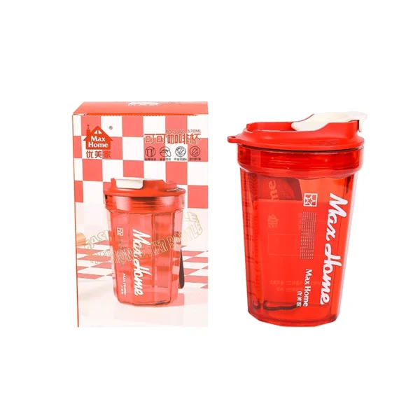 Max Home Sport Bottle 370Ml Water Bottle Glass Travel Coffee Mug Plastic Trit