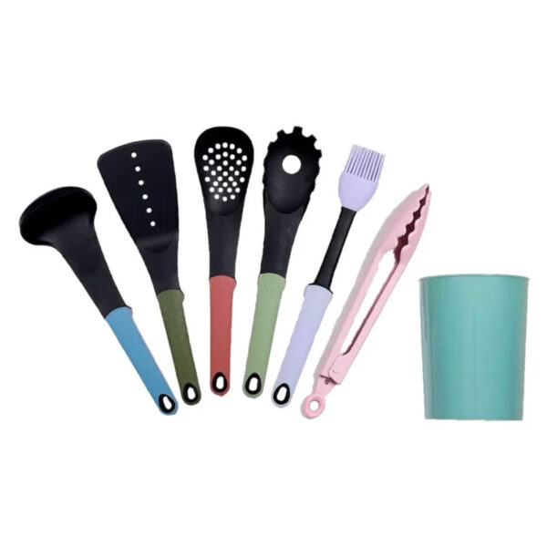 Decakila Kitchen Set 7Pcs Cooking Utensil Setsilicone Kitchen Utensilfor Nonstick Cookware Non Toxic Heat Resistant Bpa Free Kmtt046B