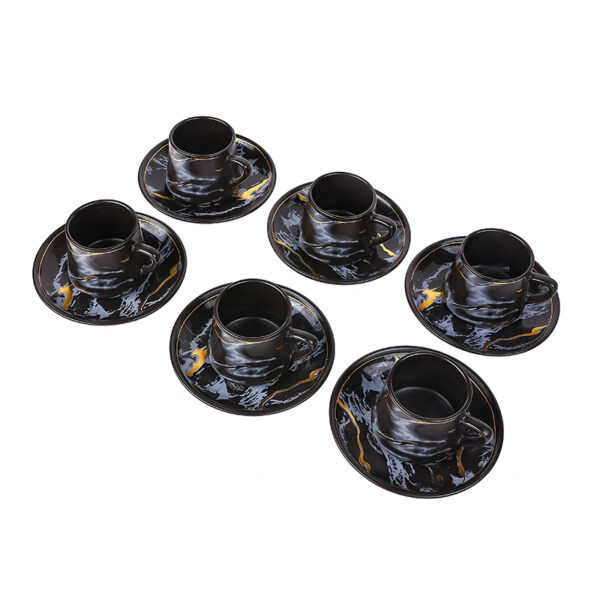 Nadstar Porcelain Cup &Amp; Saucer Golden Print Tea Coffee Cups 0035-1/2