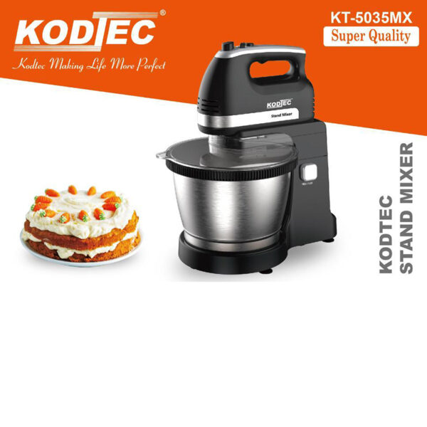 Kodtec Hand Mixer With Bowl 300W 3.5L 5 Speeds + Turbo 2 Attachments Kt-5035Mx