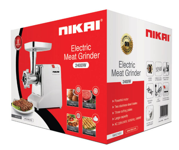 Nikai Meat Grinder 2400W 2 Steel Blades Nmg745U