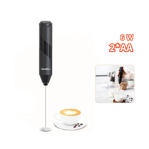 Decakila Milk Frother Handheld Battery Operated Aa 1 Button Easy To Start Mini Whisker  Foam Maker Kmcf035B