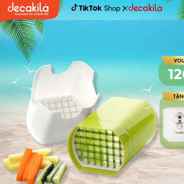 Decakila Stainless Steel Potato Chip Cutter - Easy To Use Safety Design Dishwasher Safe - Ideal For Even Chips &Amp; Vegetable Cuts Kmtt085W
