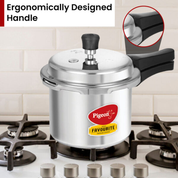 Pigeon Pressure Cooker 7.5L Deluxe Aluminium Outer Lid Gas Stove Compatible Ergonomically Designed Handle Pp7.5