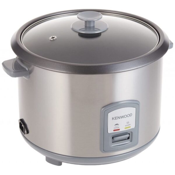 Kenwood 2-In-1 Rice Cooker 1.8L 10-Cups Rice With Food Steamer Basket Non-Stick Cooking Pot Temepered Glass Lid Warm/Cook Lights Spatula Holder Detachable Cord Rcm45.000Ss