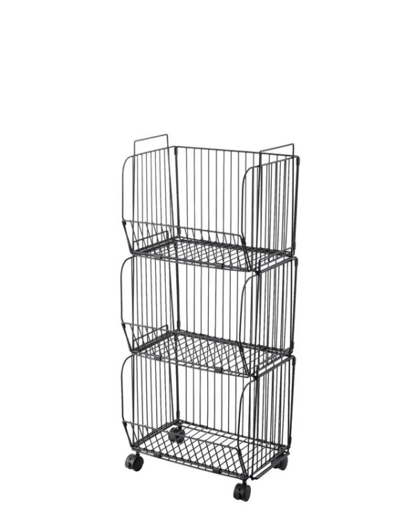 Nadstar Storage Rack Stainless Steel 3 Layers With Wheels Kitchen Standing Storage Rack Hp22-029H