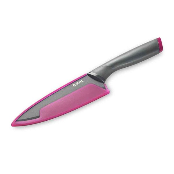 Tefal Fresh Kitchen Chef Knife With Cover 15Cm Titanium Non Stick Coating Ideal For Slicing &Amp; Chopping All Types Of Food High Performance Stainless Steel K1220304