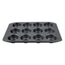 Tefal Easy Grip Baking Mold 12 Muffins 26.5x39.5 CM Carbon Steel Easy Handling Large Handles Non-Stick Coating Easy Release Easy Cleaning Dark Grey J1625745