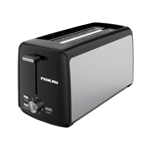 Nikai Toaster 1400W 4 Slice With 7 Setting Browning Control Perfect Toast With Defrost/Reheat/Cancel Functions &Amp; Removable Crumb Tray Sleek Design Superior Toasting Performance Nbt666S1