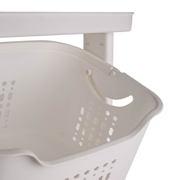 Nadstar Storage Basket 2 Deck Bathroom Clothes Storage Basket Multi-Layer Universal Wheel Rack Grocery Organizer K998-3A