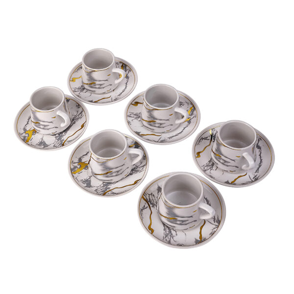 Nadstar Porcelain Cup &Amp; Saucer Golden Print Tea Coffee Cups 0035-1/2