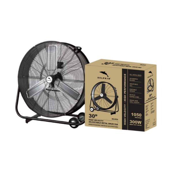 Dolphin Metal Drum Fan 30'' 300W 1050Rpm High Velocity High Performance Me-Df30