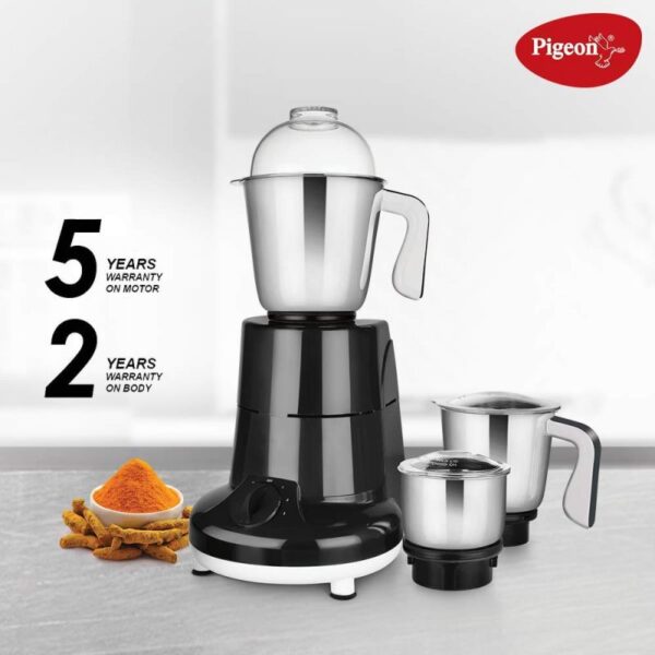 Pigeon Mixer Grinder 750W Stainless Steel Jar Copper Motor ‎Removable Jar Compact Design 1.5L 1.0L 0.4L Jars Especial
