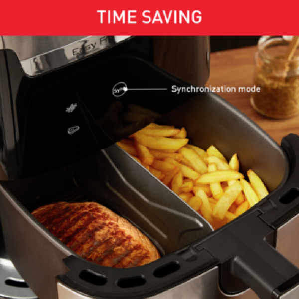 Tefal 2In1 Air Fryer Easy Fry &Amp; Grill Xxl 6.5L 1830W With Grill Plate Digital Display &Amp; Timer Ey801D27