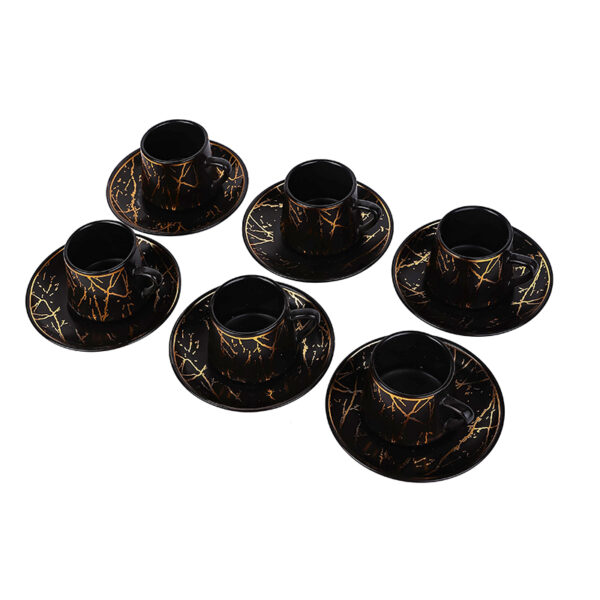 Nadstar Porcelain Cup &Amp; Saucer Golden Print Tea Coffee Cups 0030-1/2